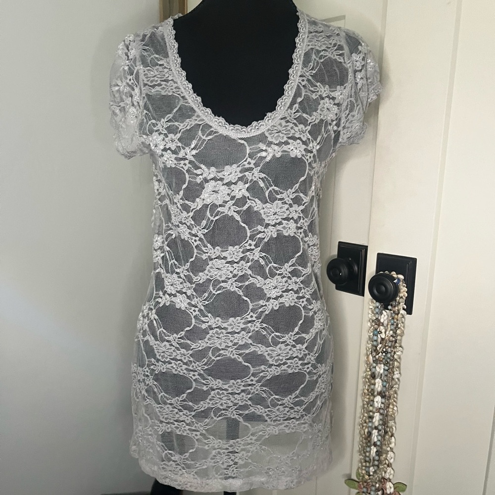 Sheer Lace Layering Tee Whimsigoth Indie Sleeze Boho